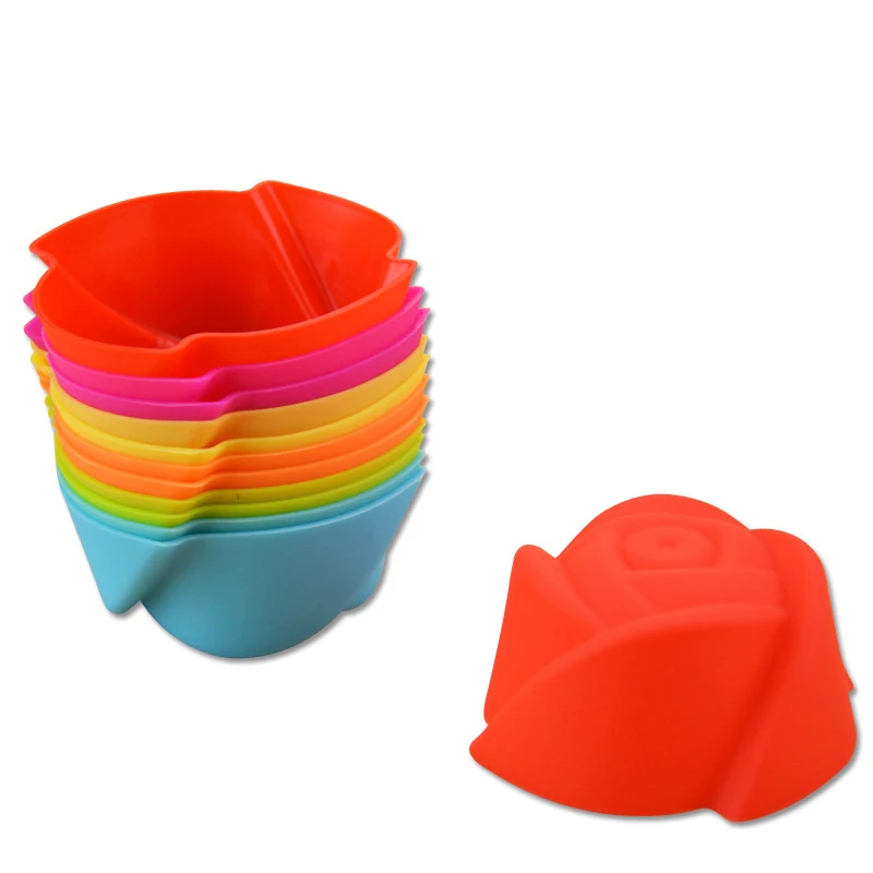 12pcs/lot cupcake 6 colors Flower shape Silicon Muffin Cases Cake Liner Baking Mold Health and Safety SG0005 |