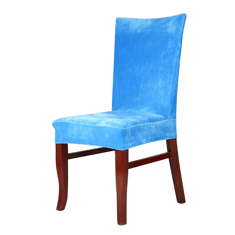 

1pc Removable Chair Cover for Dining Room Stretch Chair Cover Soft Velvet Elastic Chair Protector Hotel Wedding Seat Decoration