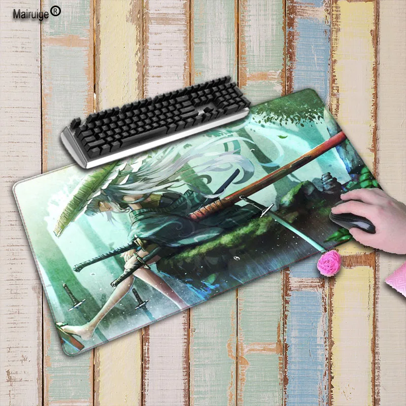 

Mairuige Warrior Anime girl swords Extra Large Mouse Pad Mousepad Anti-slip Natural Rubber Gaming Mouse Mat with Locking Edge