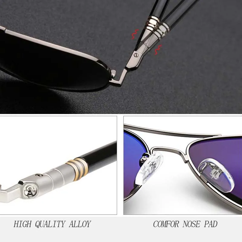 Men's Sunglasses Brand Designer Pilot Polarized Male Sun Glasses Eyeglasses gafas oculos de sol masculino For Man Driver | Автомобили