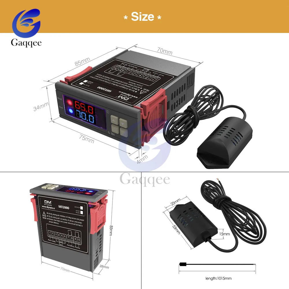 SHT2000 AC 110V 220V DC 12 V-72 V 24V 48V 10A цифровой регулятор температуры и влажности Термостат гигрометр