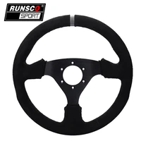 13 5inch 330mm racing steering wheel suede leather racing game flat steering wheels rs6032 suede