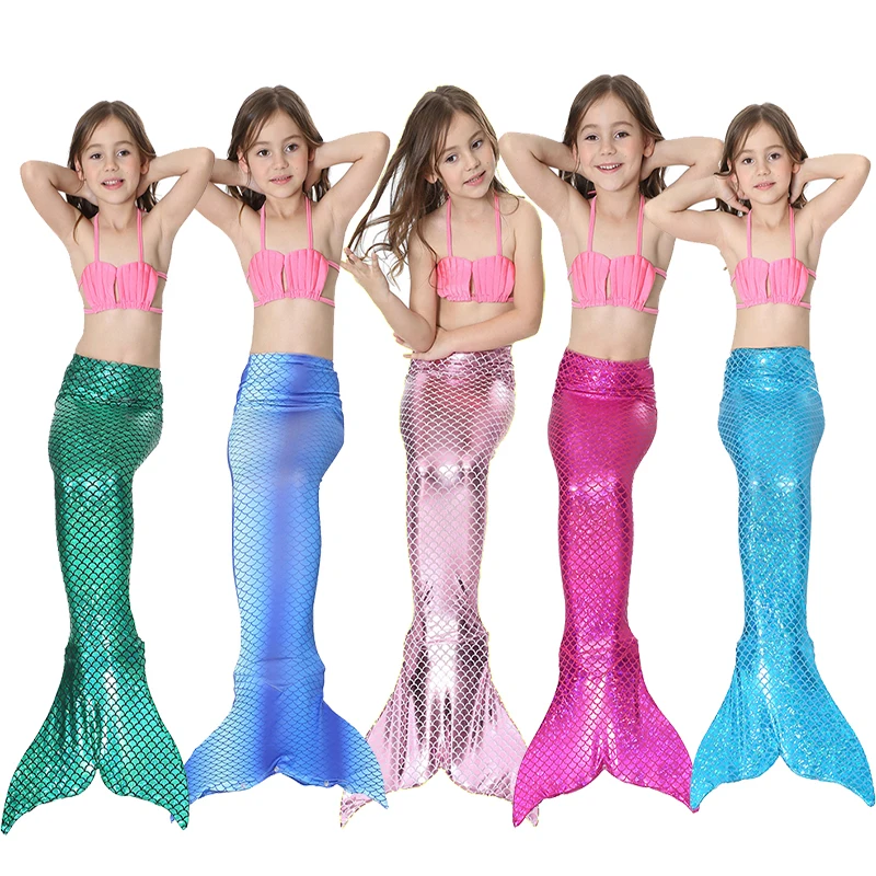3 шт./компл. хвост маленькой русалки костюм принцессы Ариэль Детский Костюм