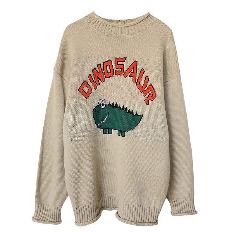 

2 colors 2018 Autumn and winter vintage style cartoon long-sleeve pullover knitted sweaters womens (X130)