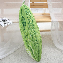 55cm bitter gourd Имитация плюша овощи Тыква колокол перец чили Горькая тыква Полотенце Тыква огурец мягкие подушки в виде продуктов дивана подушки реквизит - Color: 55cm bitter gourd