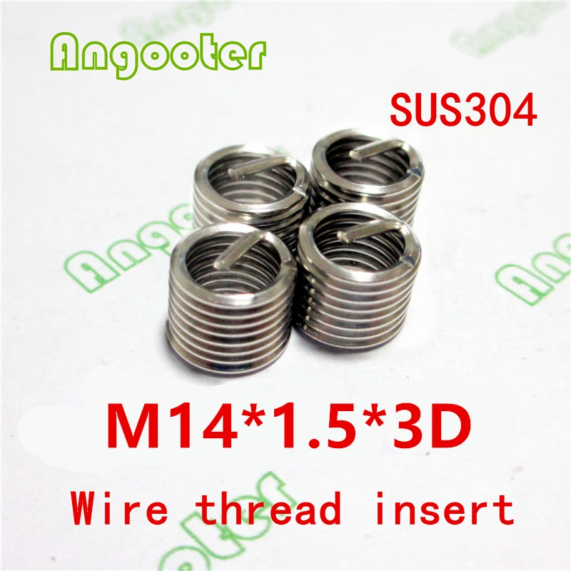 50pcs M14*1.5*3D Wire Thread Insert Bushing Screws Sleeve Stainless steel Repair kit Fastener Connection Tools | Обустройство дома