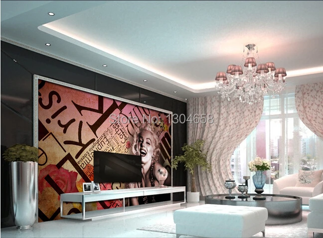 Пользовательские обои в европейском стиле Мэрилин Монро для гостиной спальни