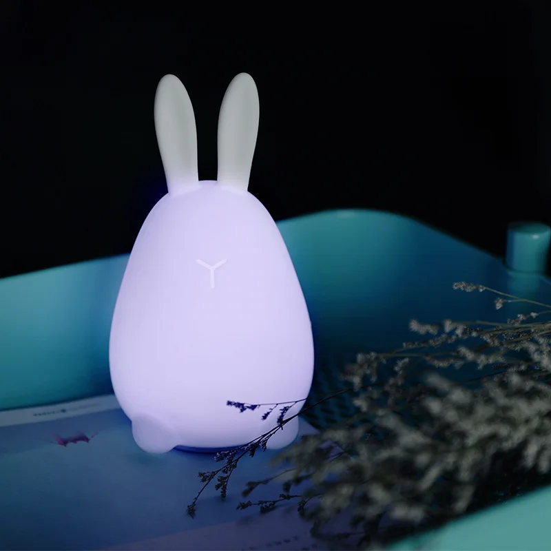 Cute LED Night Lamp Silicone Cartoon Multicolor Light Touch Sensor Baby Nursery Kids Birthday Gift Bedroom Decoration | Освещение