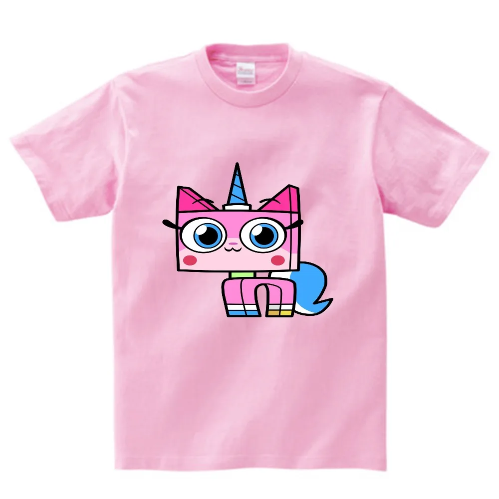 Детская позитивная футболка для мальчиков и девочек с принтом Unikitty летняя