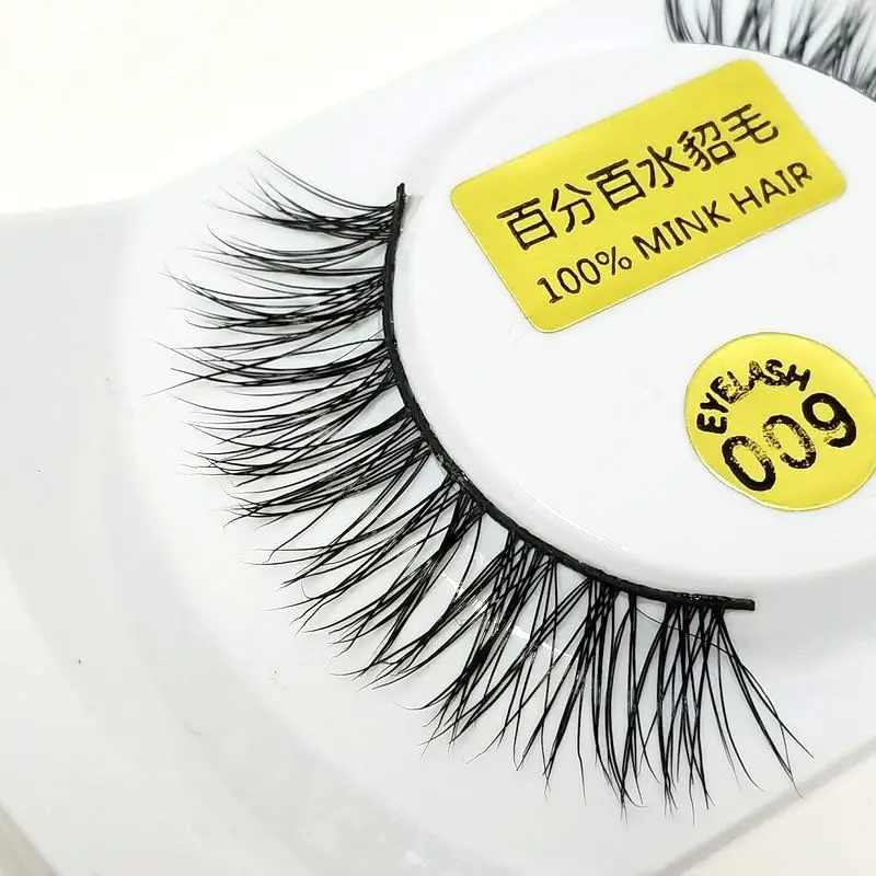 100% настоящие норковые волосы черные натуральные толстые накладные ресницы