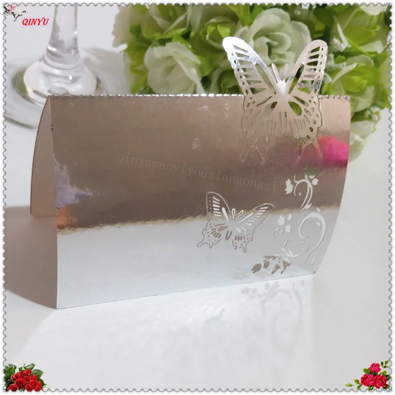 100 шт. полые настольные карты с бабочкой свадебная лазерная резка сиденье