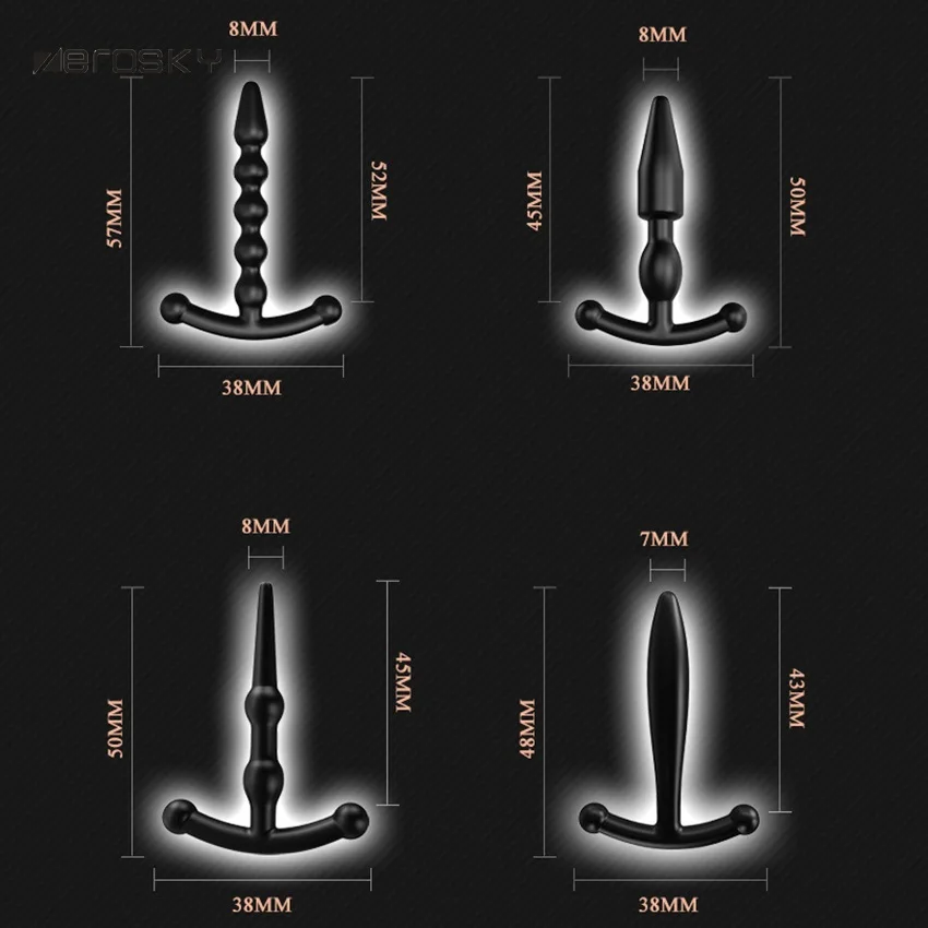 Zerosky 4pcs/set Silicone Male Penis Plug Tube Urethral Stretcher Irritation Rod Massage Sex Toys for Men |