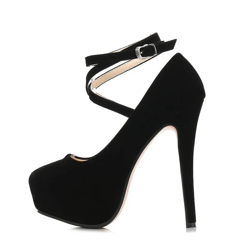 MVP BOY 2018 Plus size 44 woman Rubber Bottom high heels Round toe with Strap Shoe Platforms Pump Suede Classic shop cheap shoe | Обувь