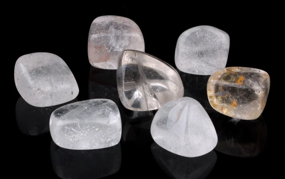 7 Chakra Stones Set Clear Quartz Crystal Semiprecious Stone Natural Reiki Healing Crystals TS0020 | Дом и сад