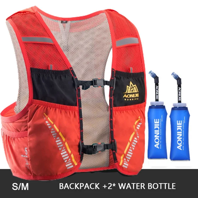 SM-600ml bottles AONIJIE 5L Trail гидратационный жилет, рюкзак для пеших прогулок, велоспорта, кемпинга, марафона, рюкзак, сумка для бега - Цвет: SM-600ml bottles