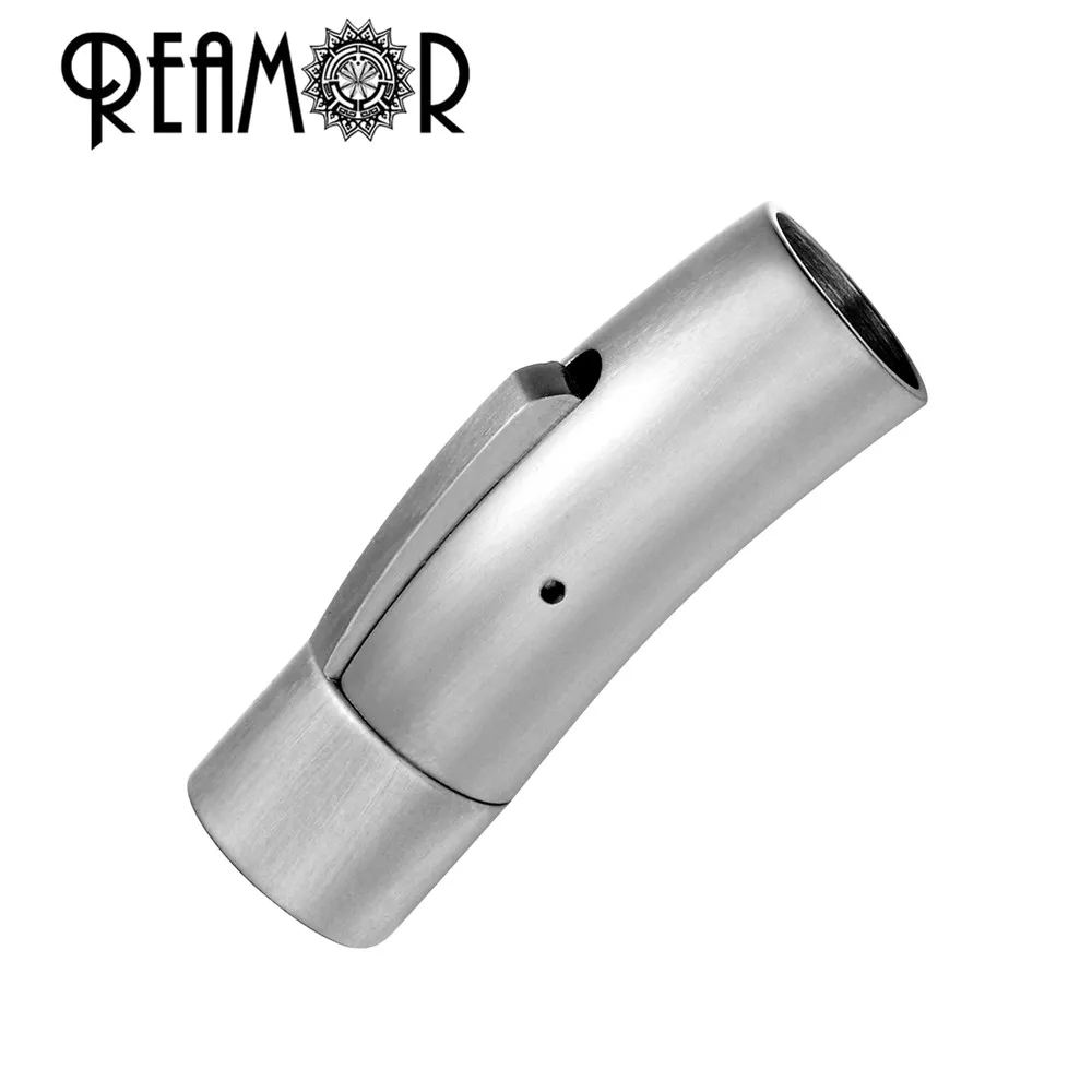 Silver Color REAMOR, 5 шт. в партии, размер отверстия: 4/5/6/8 мм 316L из нержавеющей стали застежки крючки Разъем с пряжкой; кожаные ботинки для женщин, браслет ювелирных изделий - Цвет: Silver Color