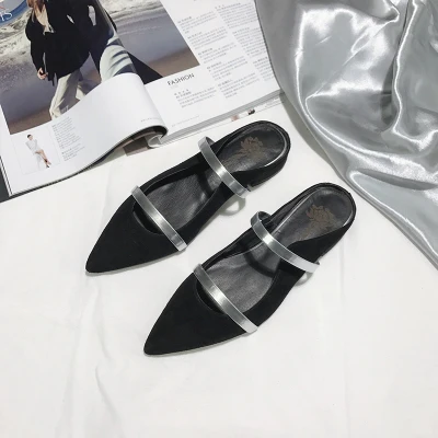 black Luchfive/Новые Модные женские модельные туфли вечерние туфли черные туфли-лодочки на высоком каблуке женские кожаные балетки с острым носом без застежки - Цвет: black