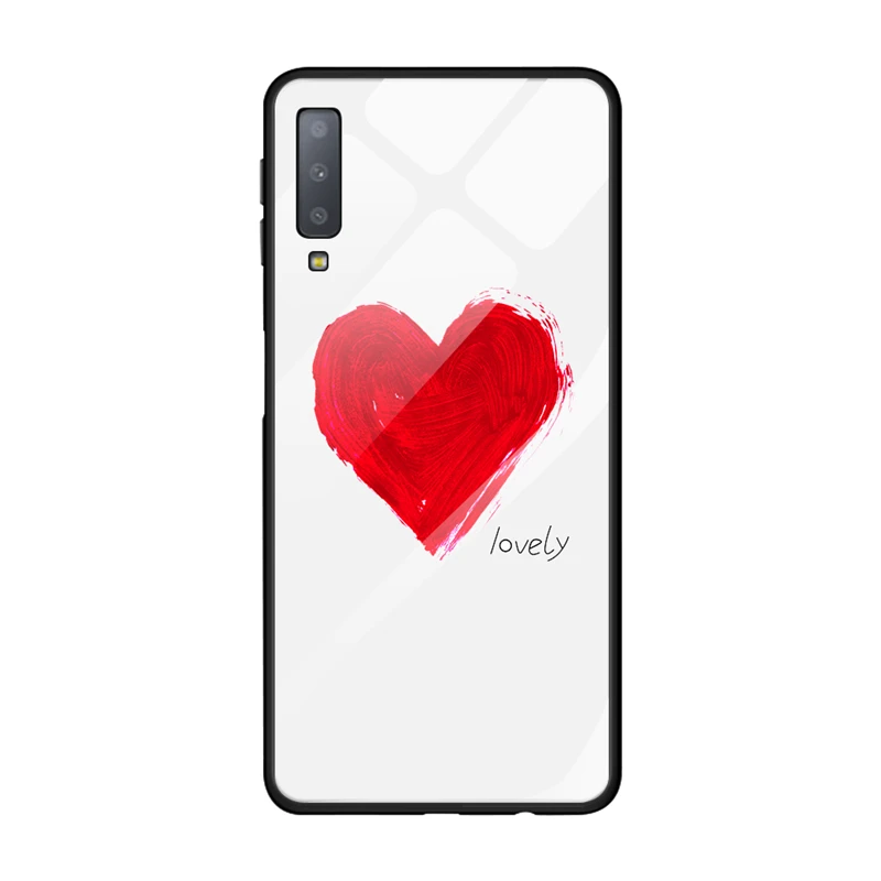 1 Чехол из закаленного стекла для samsung Galaxy A70, с узором, Бампер для samsung A50 A30 A20 A10, жесткая задняя защитная крышка для A7, чехол - Цвет: 1
