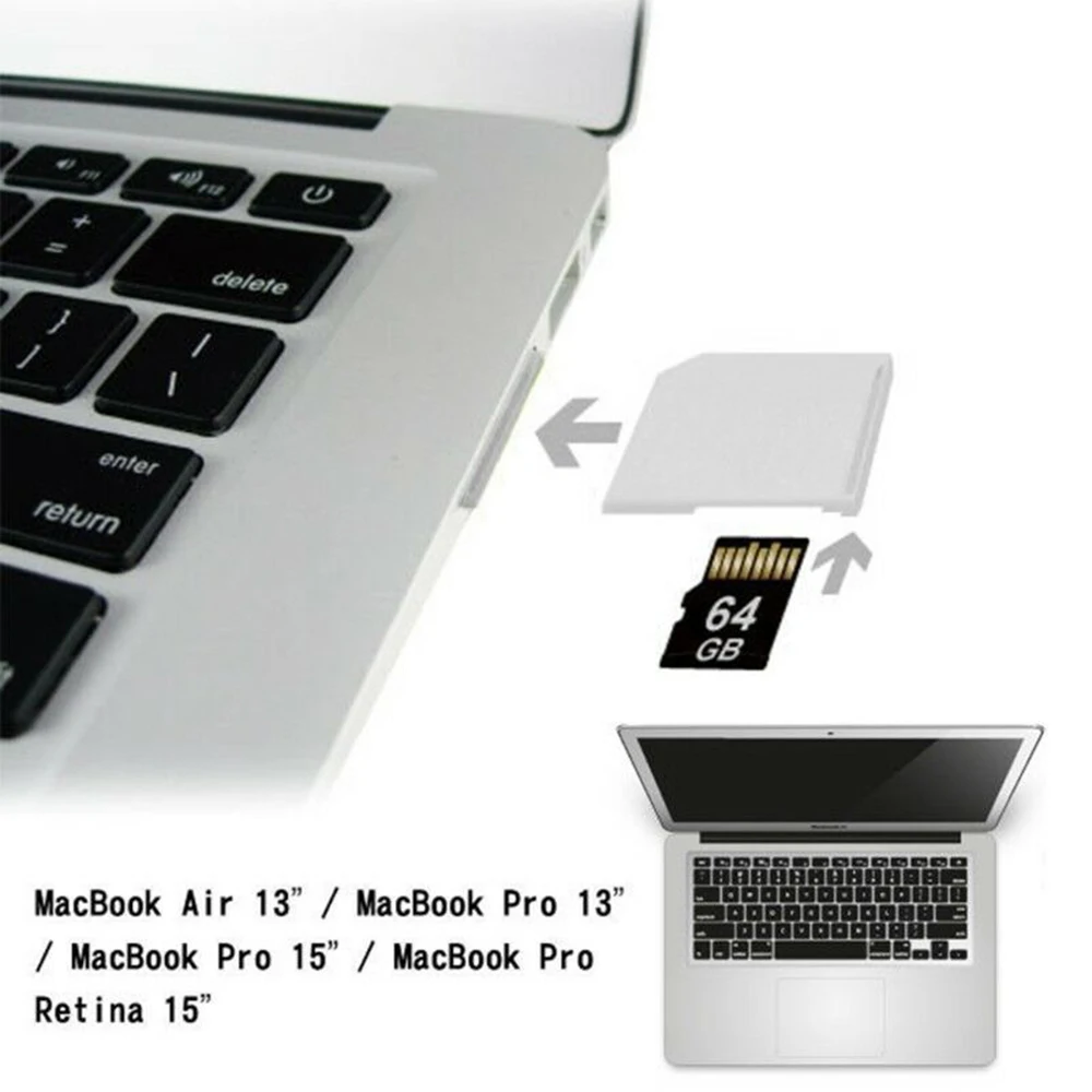 Портативный мини преобразователь карт памяти Micro SD TF адаптер для MacBook Air Pro