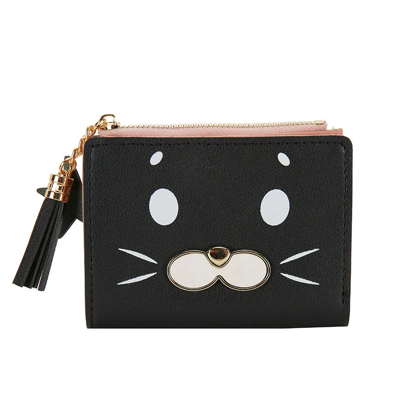 Милый женский кошелек с мультипликационным рисунком 2021 Дамский короткий на