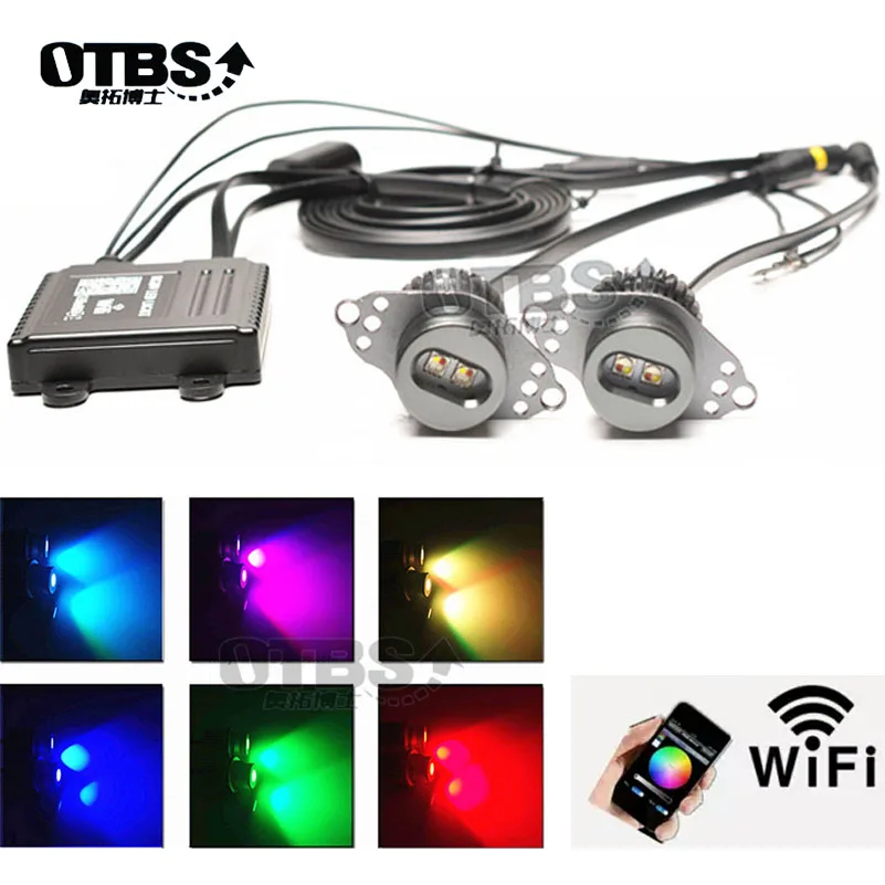 OTBS Изменение цветов E90 e90LCI led Ангельские Глазки rgb wifi halo Кольцо 40 Вт для BMW E90lci