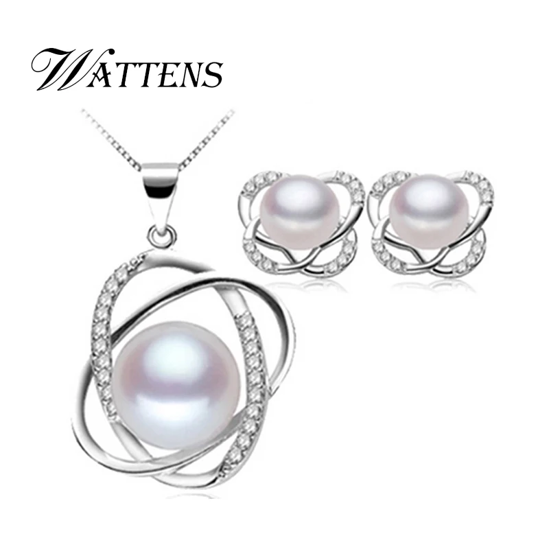 WATTENS Новый Модный жемчужный комплект ювелирных изделий серьги/ожерелье