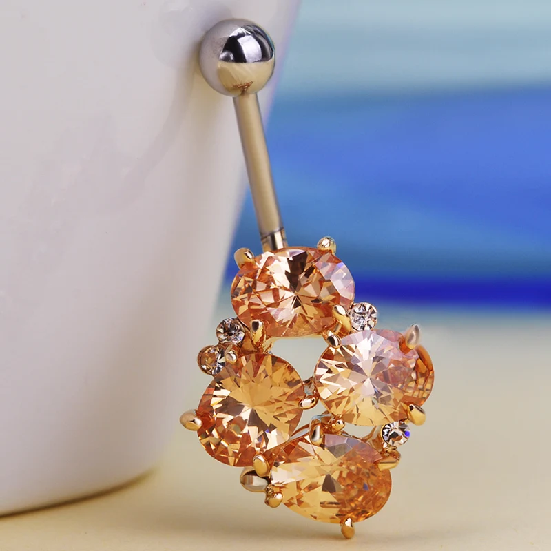 Потрясающий вид Панк горный хрусталь сексуальный пирсинг тела пупок пупка