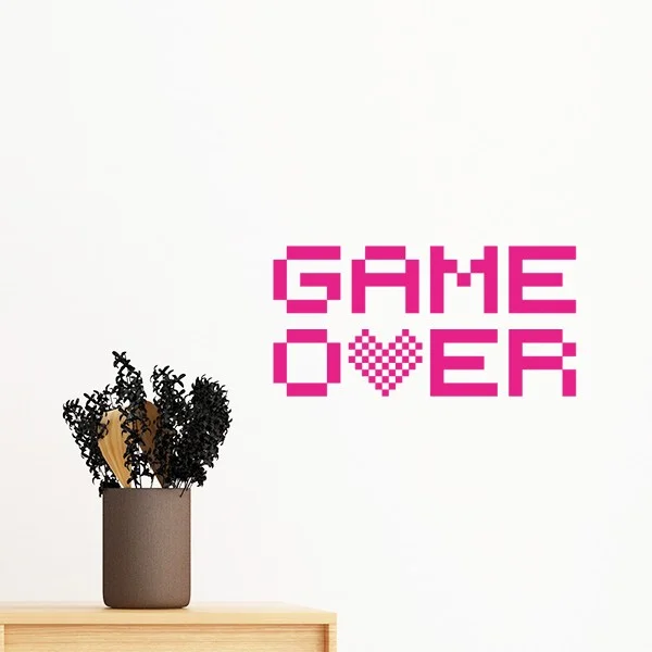 Розовая игра за пиксель съемные настенные стикеры художественные наклейки