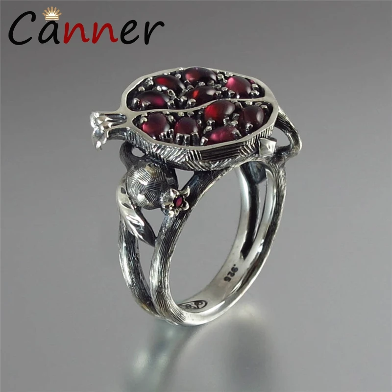 CANNER, винтажное ювелирное изделие, гранат, кольца для женщин/мужчин, кольца золото/серебро/розовое золото, гранат, натуральный камень, кольца anillos mujer FI