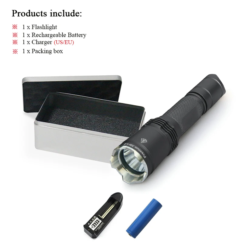 flashlight B-BOX Охотничий Тактический светильник со светодиодной вспышкой linterna xm l2 lanterna для самообороны, мигающий светильник militar, водонепроницаемый 18650 аккумулятор, Электрический фонарь - Испускаемый цвет: flashlight B-BOX
