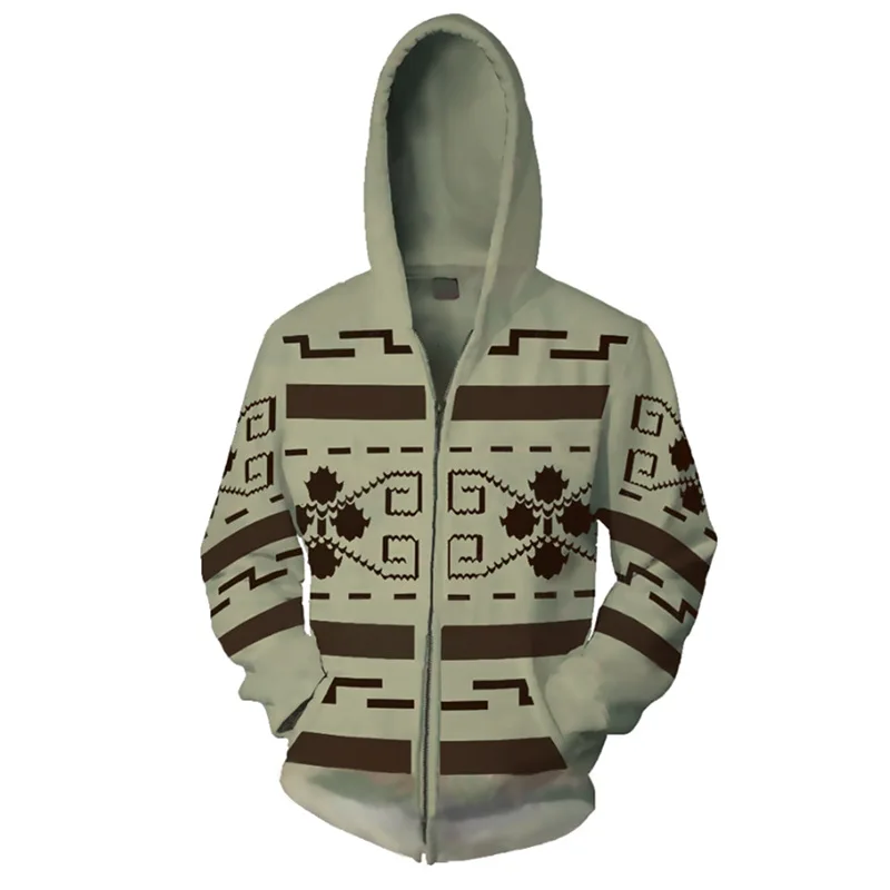 The Big Lebowski Cosplay Hoodies Jeff Bridges Sweatshirts Men Women Adults Zipper Hooded Jacket Halloween Christmas Coat