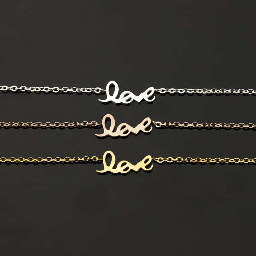 Женский браслет из нержавеющей стали с надписью Love|bracelets for|sister braceletslove charm bracelet |