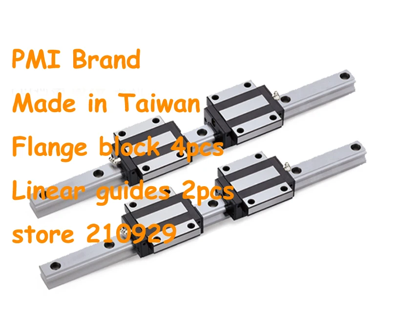 PMI линейный рельс 1500 мм 2 шт + фланцевый блок MSA25E 4 шт|linear guide rail 1500mm|linear railguide |
