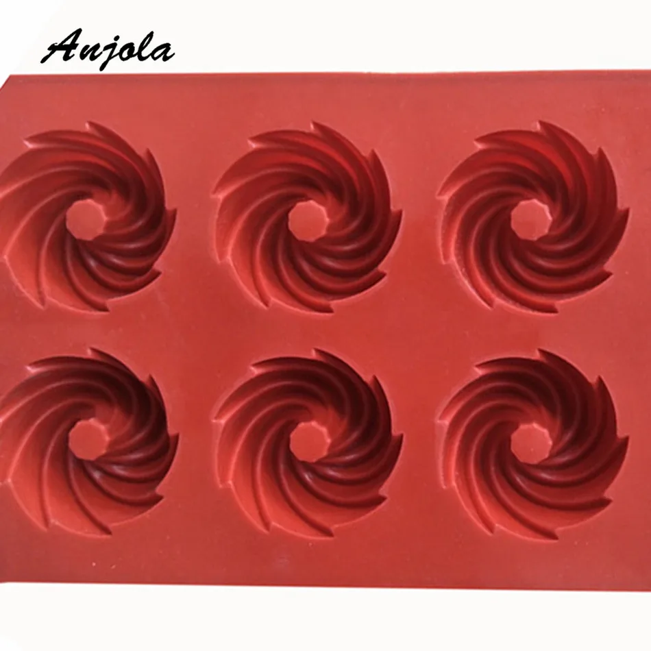 Anjola Creative Round Vortex Shape Cake Mold Liquid Silicone Chocolate Fondant Pastry Decoration Tool BD-164 | Дом и сад