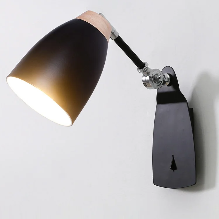 Goedkoop Nordic Wandlamp Swing Lange Ijzeren LED Wall Lampen Slaapkamer Woonkamer Blaker Lampen Creatieve Hoek Verstelbare Home Verlichting