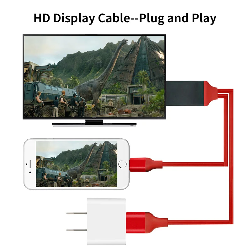 Кабель L7 1080P Full-HD HDMI для Iphone 7 8 6 plus HD tv micro Video конвертер Код для смартфон с USB tv Stick