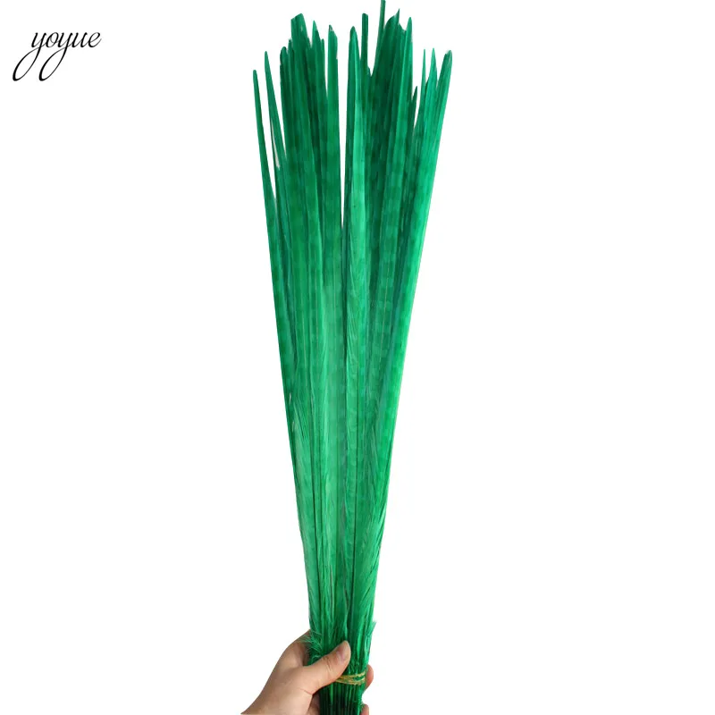 grass green 100 шт./лот 55-60 см 22-24 дюймов Ringneck фазан хвост перья, свадебные украшения Декор Перья для ремесел натуральный - Цвет: grass green