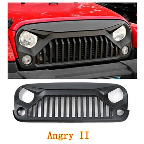 Красный Автомобильный Стайлинг для Jeep Wrangler JK 2007- АБС Пластик Неокрашенный Черный Цвет спереди гоночные решетки блестящие спереди центр решетки радиатора - Цвет: Красный