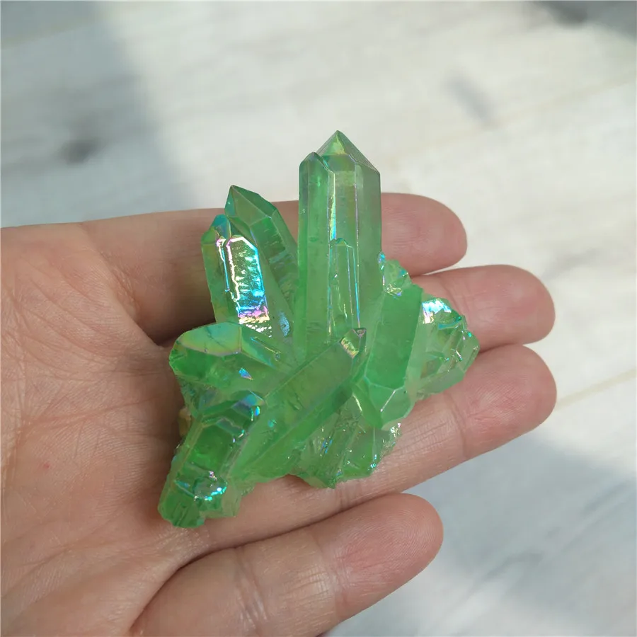 Радужный титановый кластер с кристаллами Aura кварц Crystal Восстанавливающий и