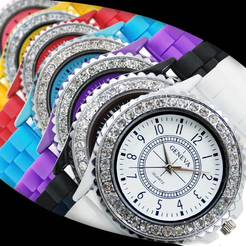Роскошные брендовые кварцевые часы с кожаным ремешком женские модные стразы