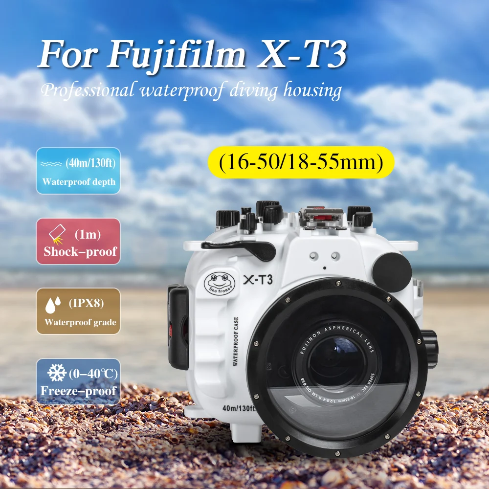Водонепроницаемый чехол для подводного погружения Seafrogs 40 м корпус камеры Fujifilm X