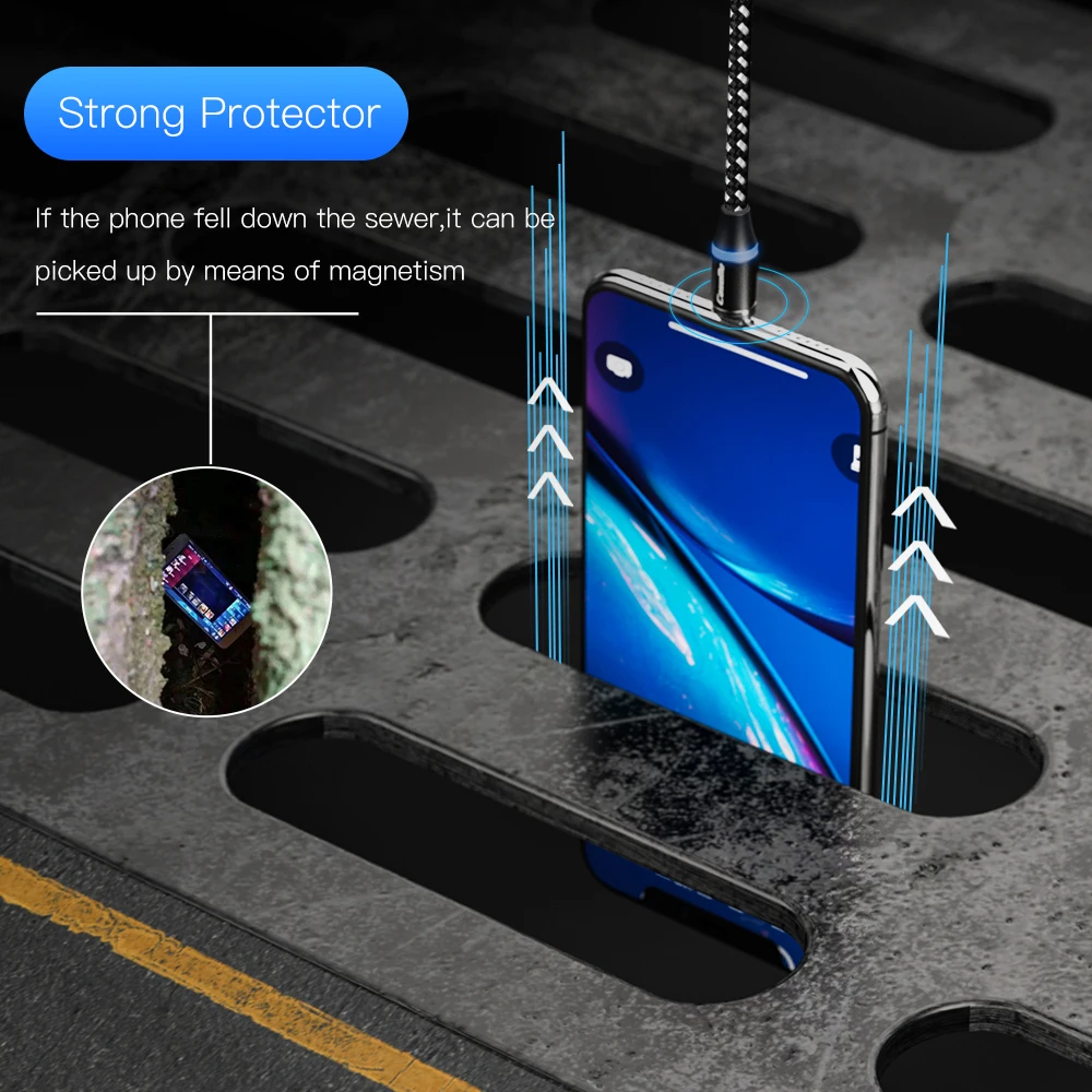 Магнитный USB кабель 3 в 1 CaseMe для Samsung Huawei iPhone XS MAX штекер Micro Type C шнур Быстрая