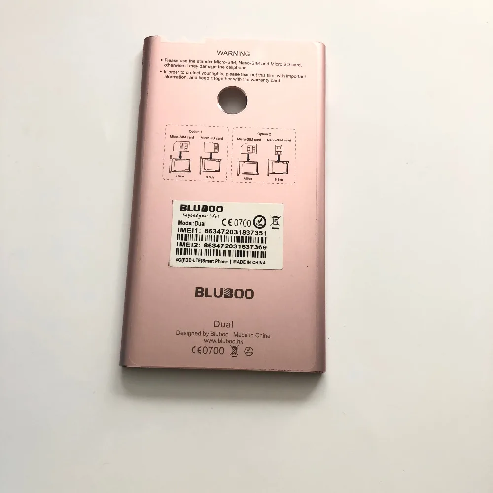 Используется защитный чехол для аккумулятора задняя крышка BLUBOO Dual MTK6737T