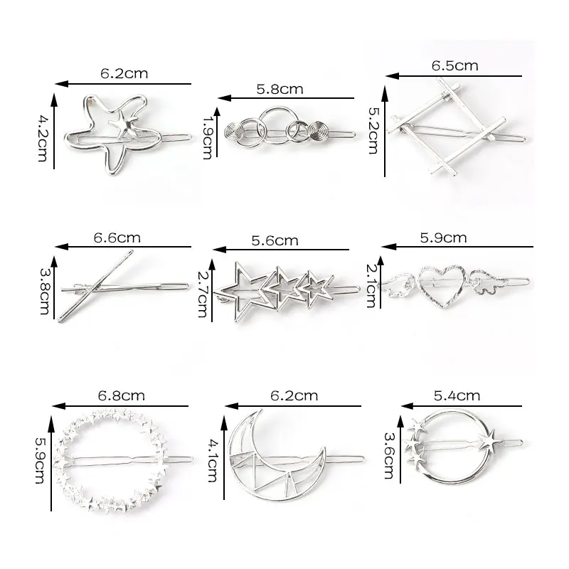 2019 простые аксессуары для волос из металлического сплава звезды луна ангел