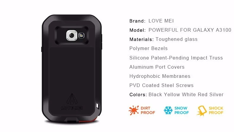 A8 LOVE MEI Life Водонепроницаемый металлический чехол для телефона для SAMSUNG Galaxy S6 S7 Edge Plus Примечание 7 3 5 4 край A3 A5 A7 A9 АЛЬФА