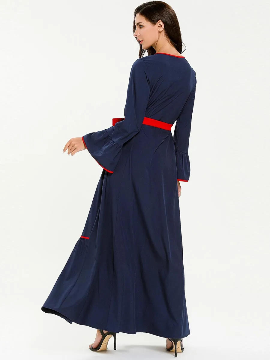 Женское мусульманское платье 4XL с цветочной вышивкой мусульманская абайя