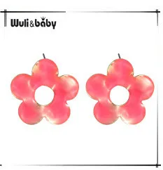 Wuli& baby, серьги в виде цветок гипербола, женские, акриловые, большие, белые, оранжевые, зеленые, праздничные серьги в виде цветка