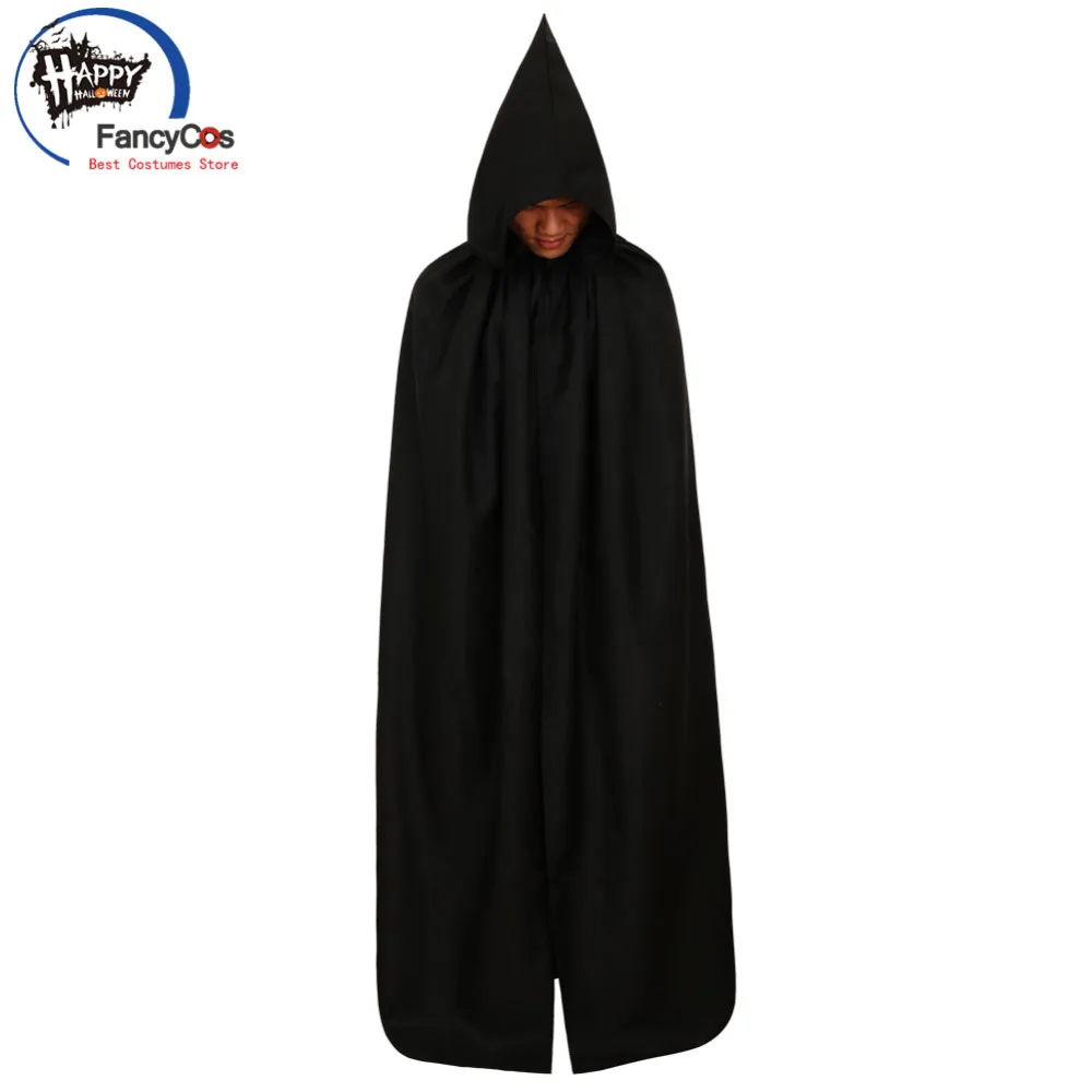 

Halloween Robes Grim Reaper Phantom Of Darkness Magic Cloak Medieval Cloak Hooded Cape Black Robe Fancy Costume Cosplay Dress