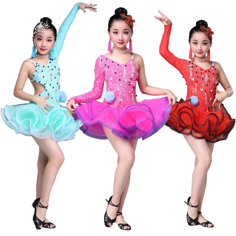 Новинка 2018 детское платье для бальных танцев международного стандарта девочек