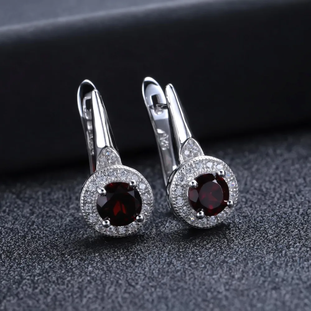 Женские серьги гвоздики GEM'S BALLET 2.10Ct из натурального красного граната с